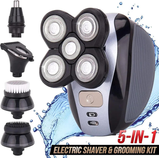 TrimEase™ "5-in-1 Razor for Men – Ergonomic Design for Bald Head and Wet/Dry Grooming"